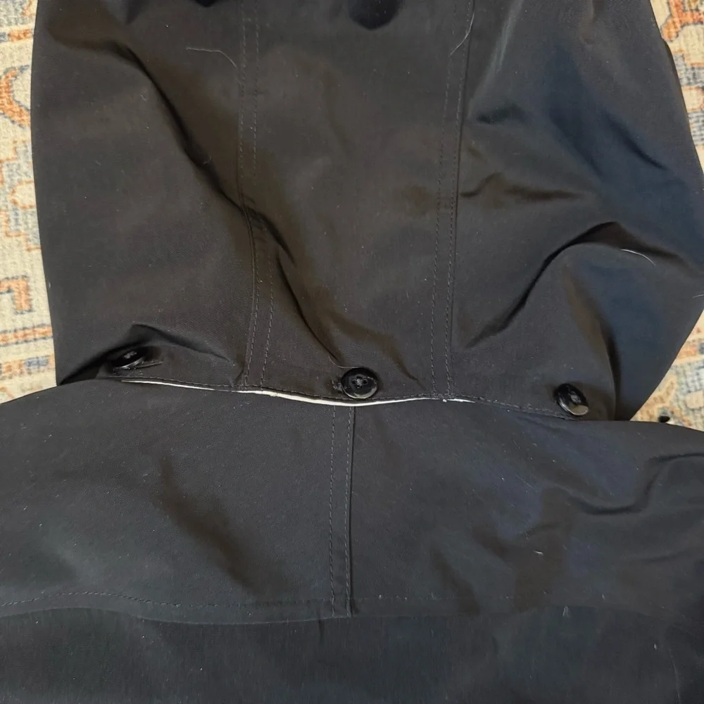 Croft & Barrow Black Winter Coat Cream Lined Neckline & Hood Women’s Size Medium